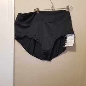 Black High-Waisted Swim Bottoms